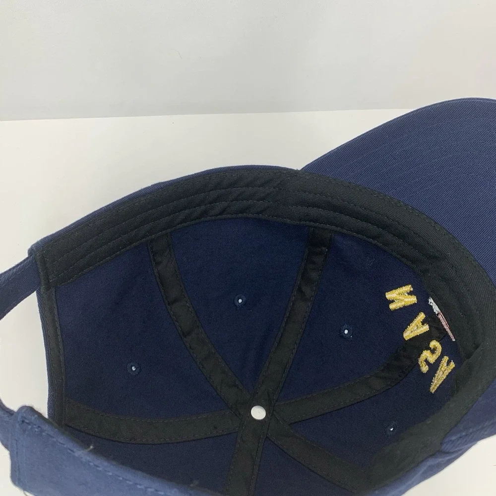NASA USA Flag Hat Buzz Aldrin Blue Adjustable Strap OSFM Souvenir Baseball Cap
